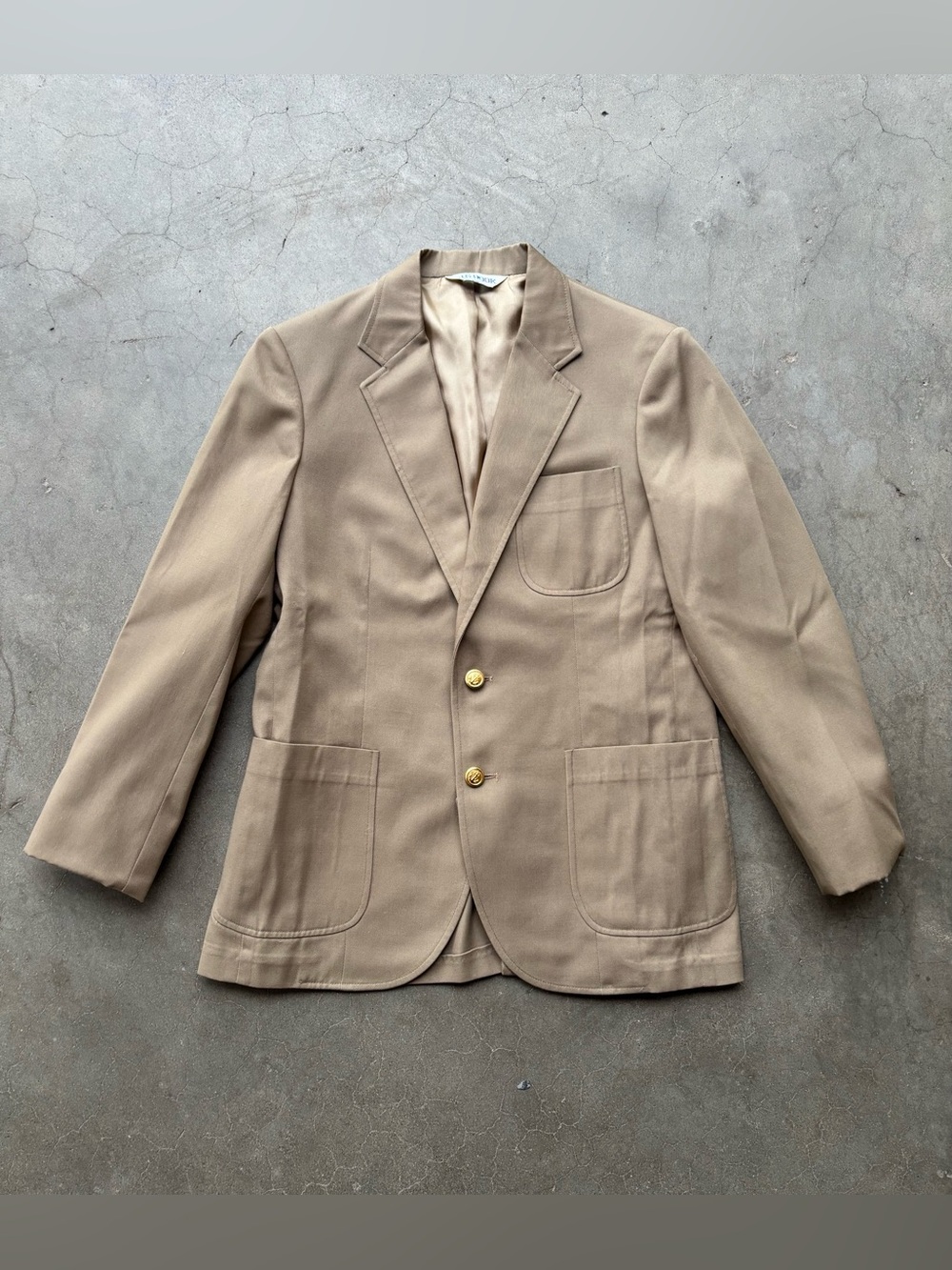 Vintage 80s-90s J.G. Hook Khaki Cotton Twill Blazer Size 12